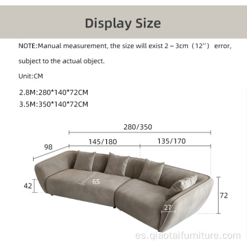 Sofá de tela de lujo de muebles de diseño moderno